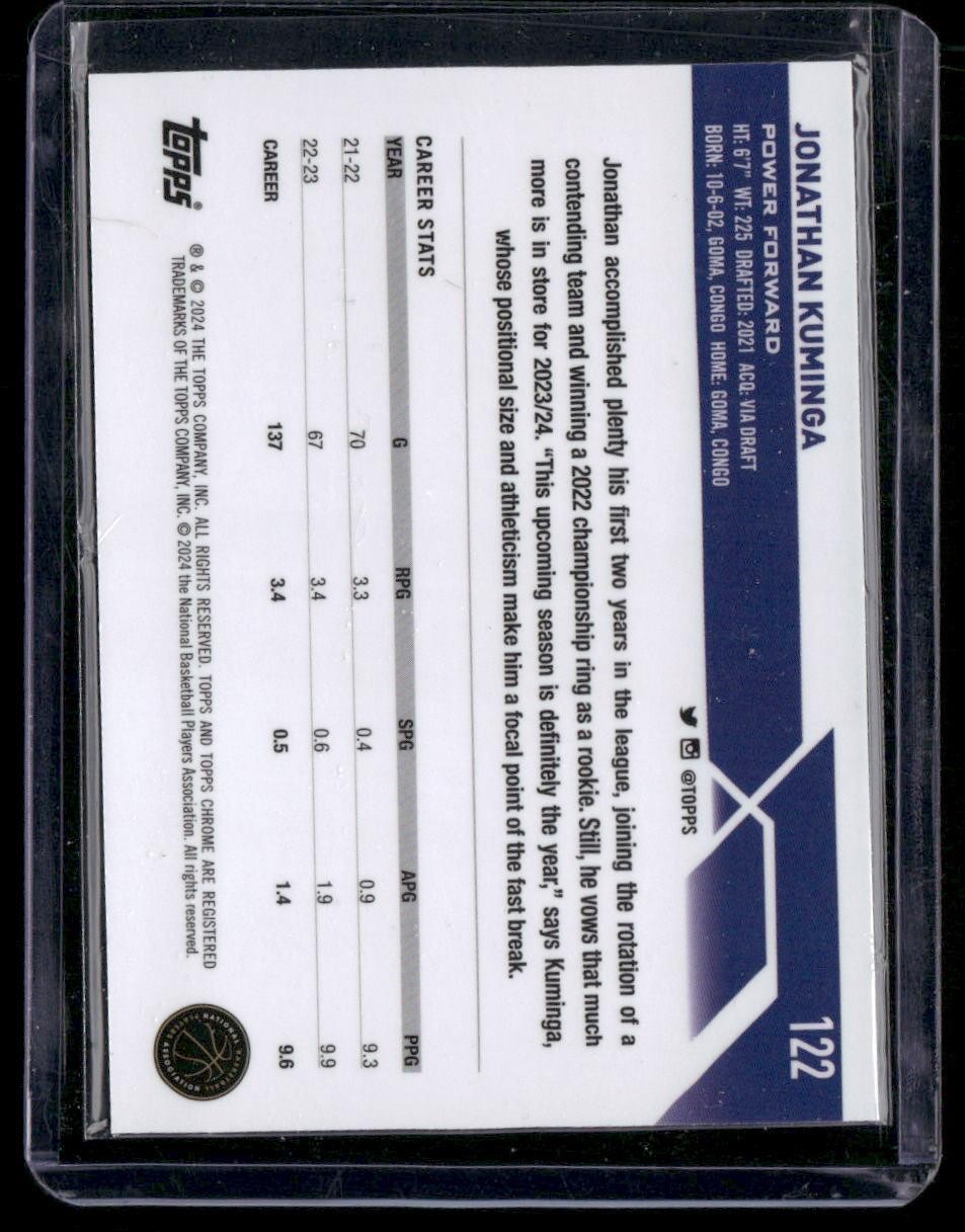 2023-24 Topps Chrome #122 Jonathan Kuminga
