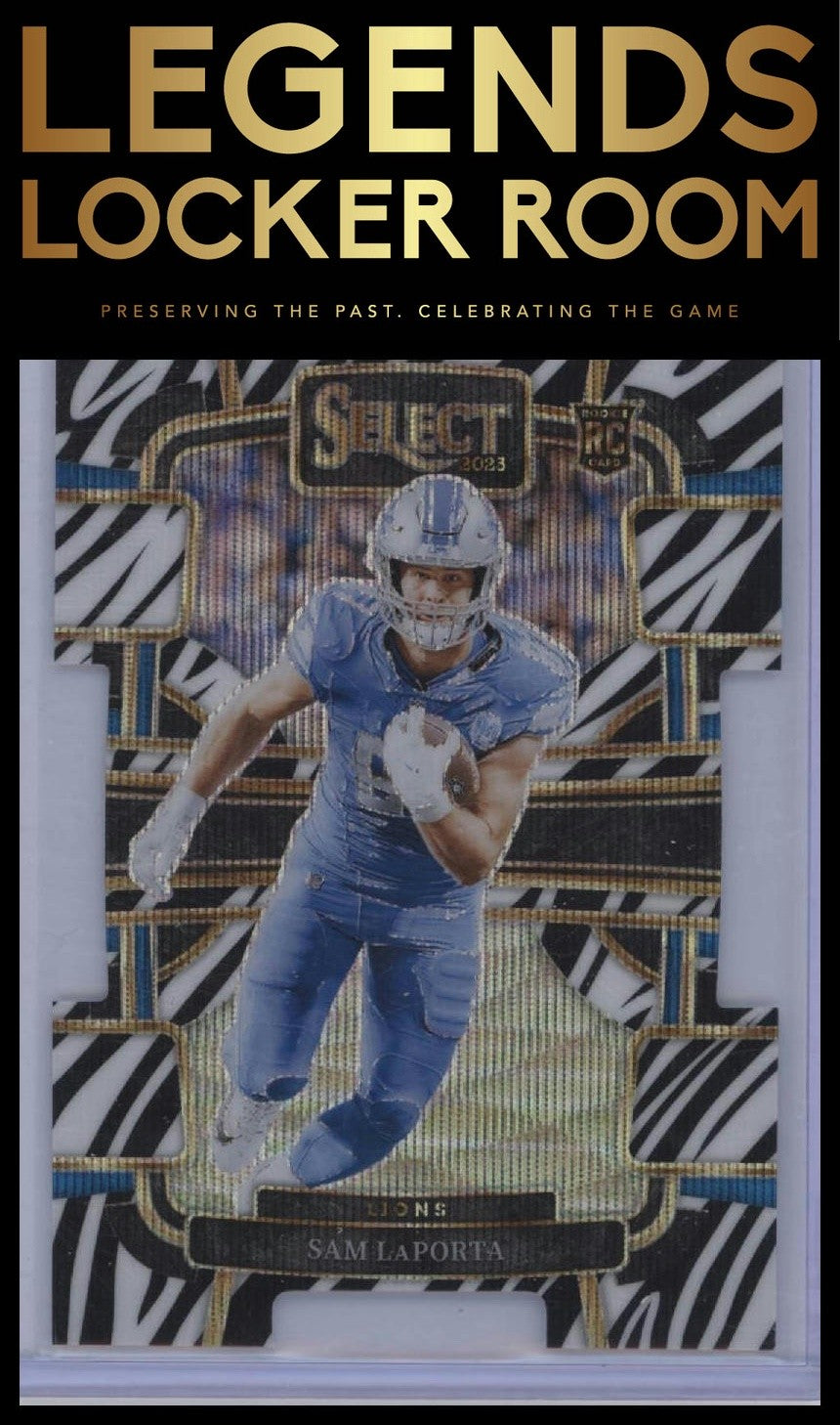 2023 Panini Select #35 Sam LaPorta Zebra Prizms Die Cuts