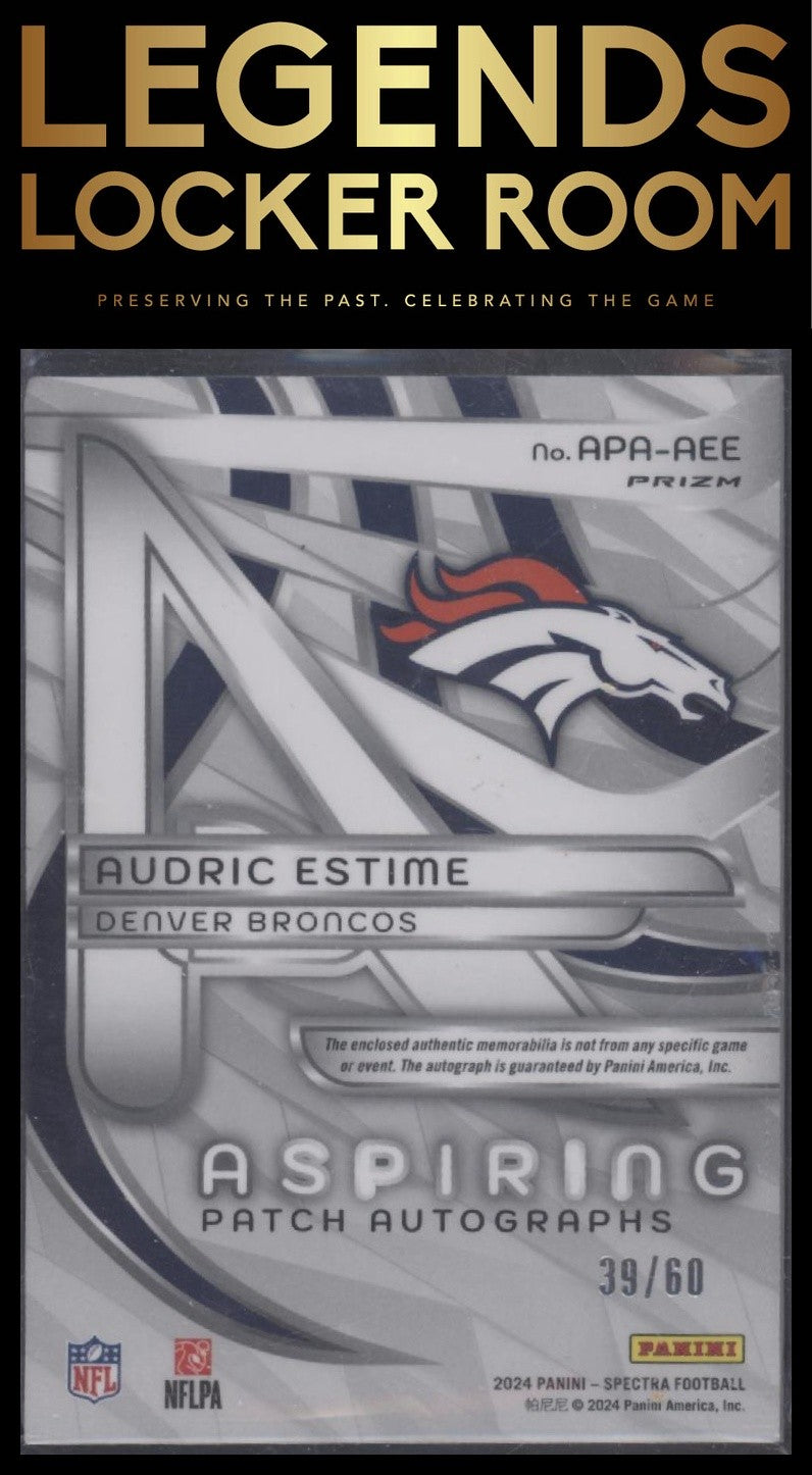 2024 Panini Spectra Audric Estime Aspiring Patch Auto Hyper /60