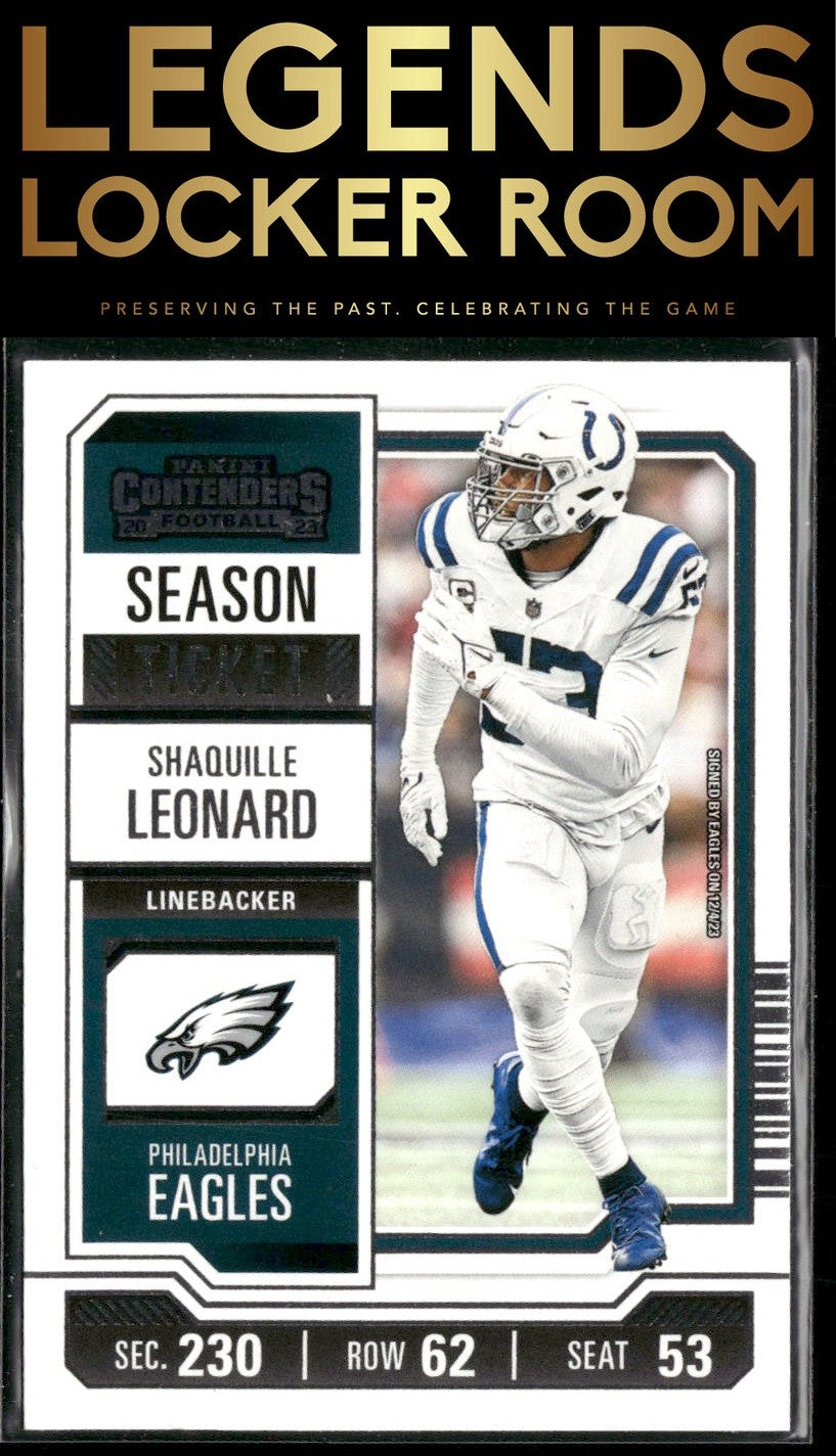 2023 Panini Contenders #45 Shaquille Leonard Season Ticket Retail