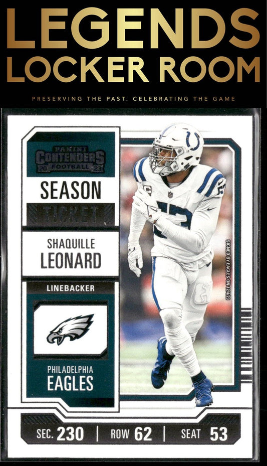 2023 Panini Contenders #45 Shaquille Leonard Season Ticket Retail