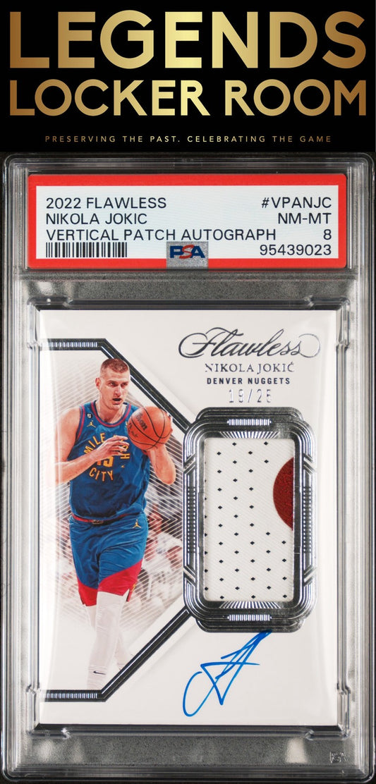 2022 Panini Flawless Vertical Patch Autographs #VPANJC Nikola Jokic PSA 8