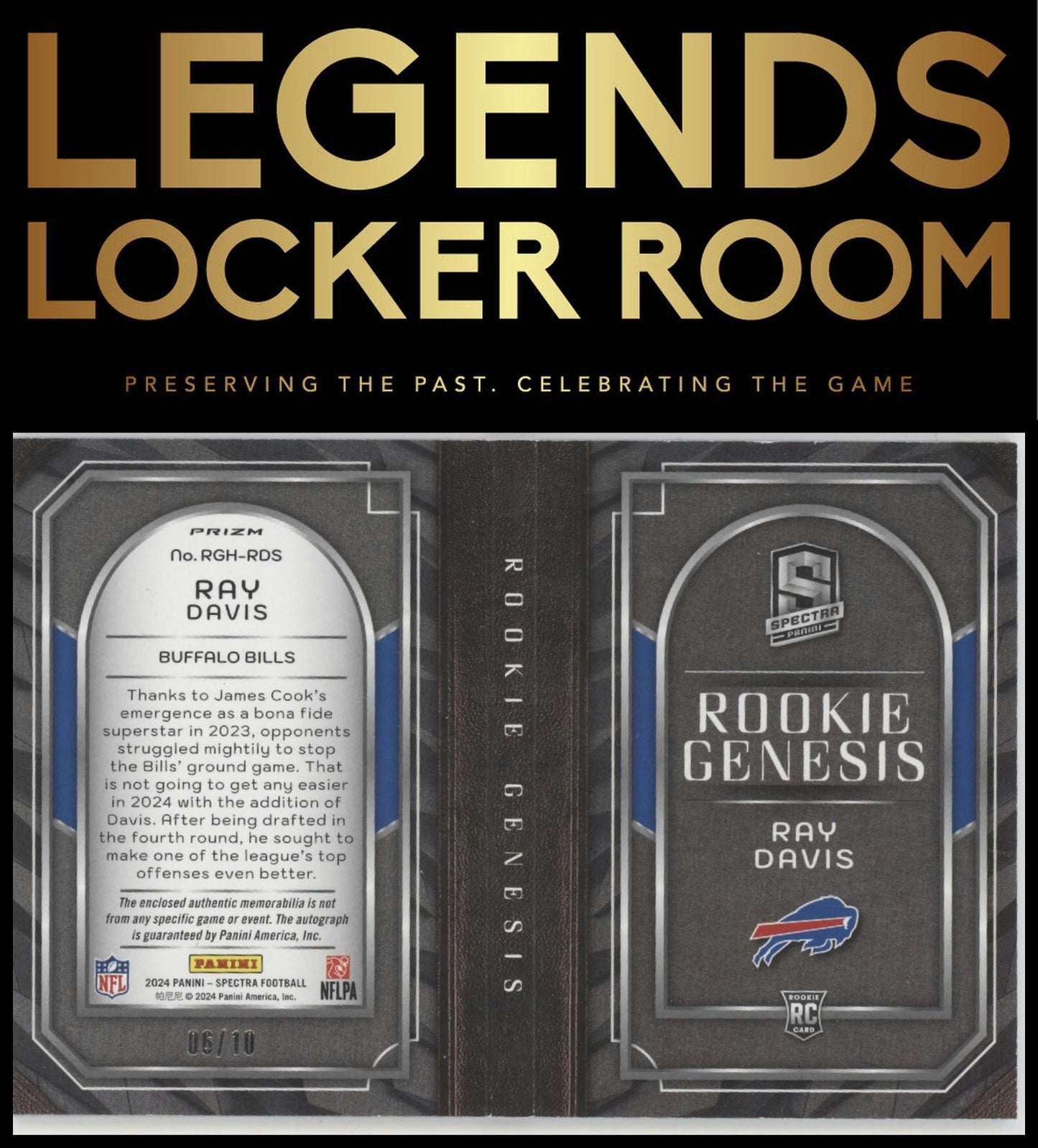 2024 panini spectra #RGH-RDS Ray Davis Rookie Genesis Booklet Universal /10