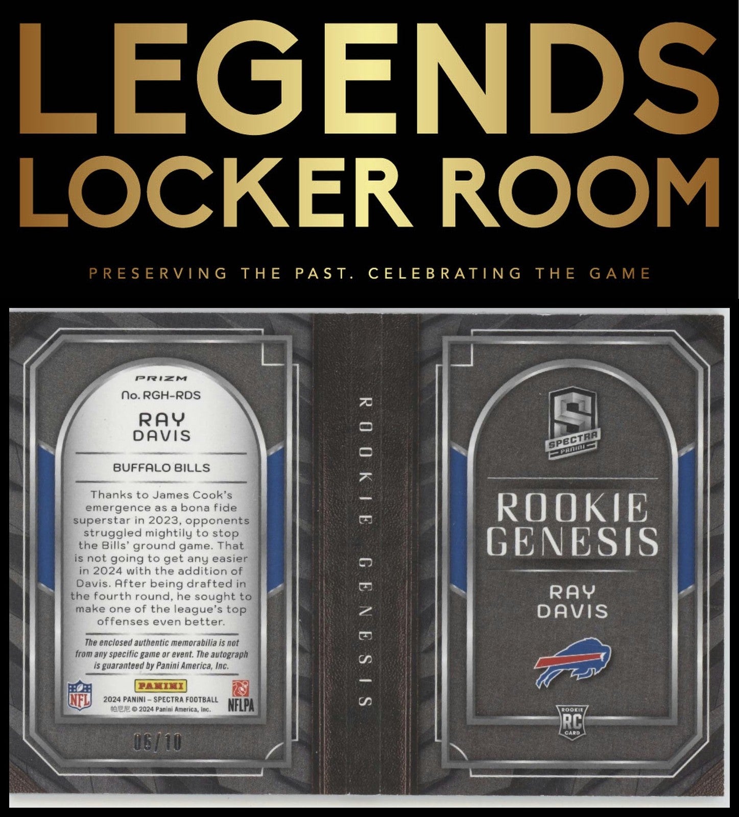 2024 panini spectra #RGH-RDS Ray Davis Rookie Genesis Booklet Universal /10