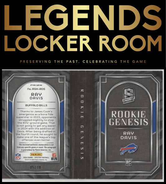 2024 panini spectra #RGH-RDS Ray Davis Rookie Genesis Booklet Universal /10