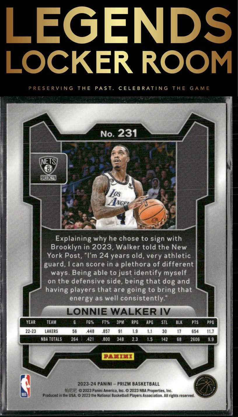 2023-24 Panini Prizm #231 Lonnie Walker IV