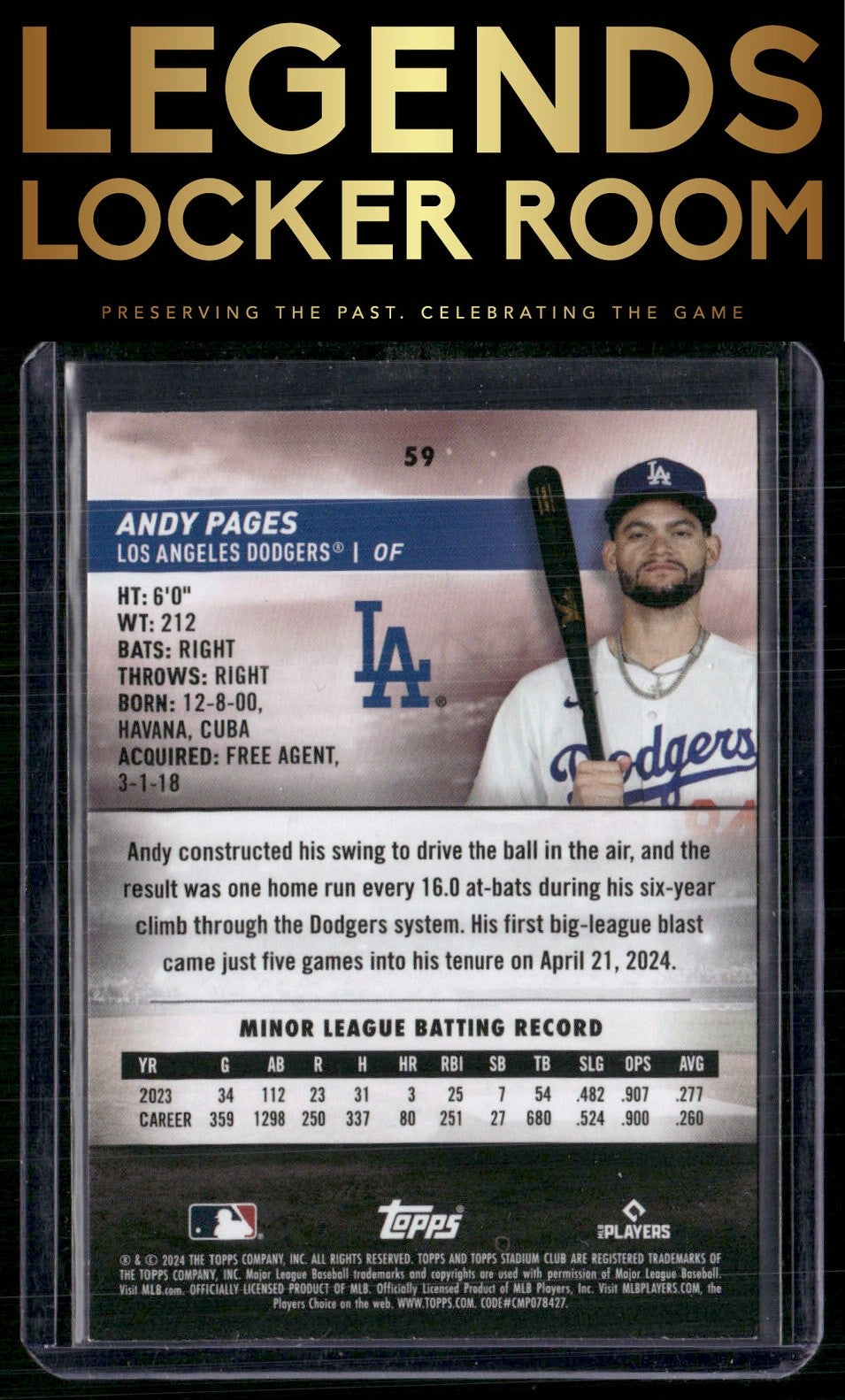 2024 Stadium Club #59 Andy Pages