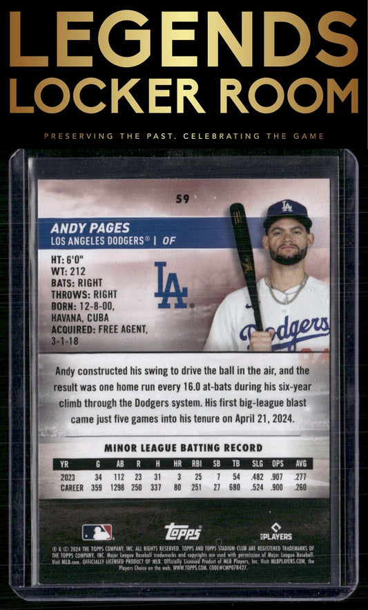 2024 Stadium Club #59 Andy Pages