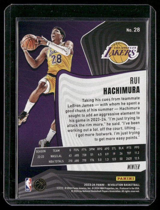 2023-24 Panini Revolution #28 Rui Hachimura Winter