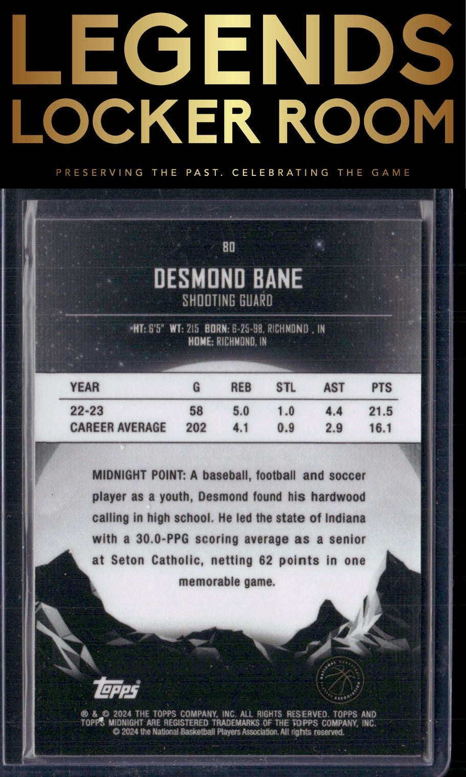2023-24 Topps Midnight #80 Desmond Bane
