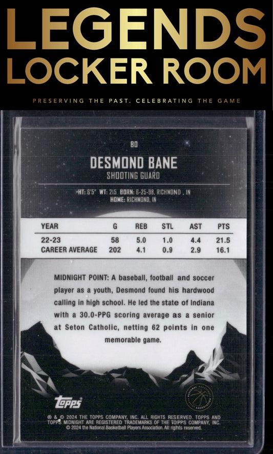 2023-24 Topps Midnight #80 Desmond Bane