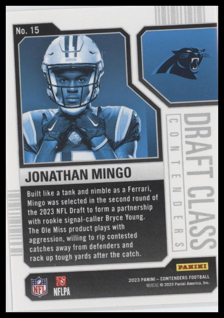 2023 Panini Contenders #15 Jonathan Mingo Draft Class Contenders