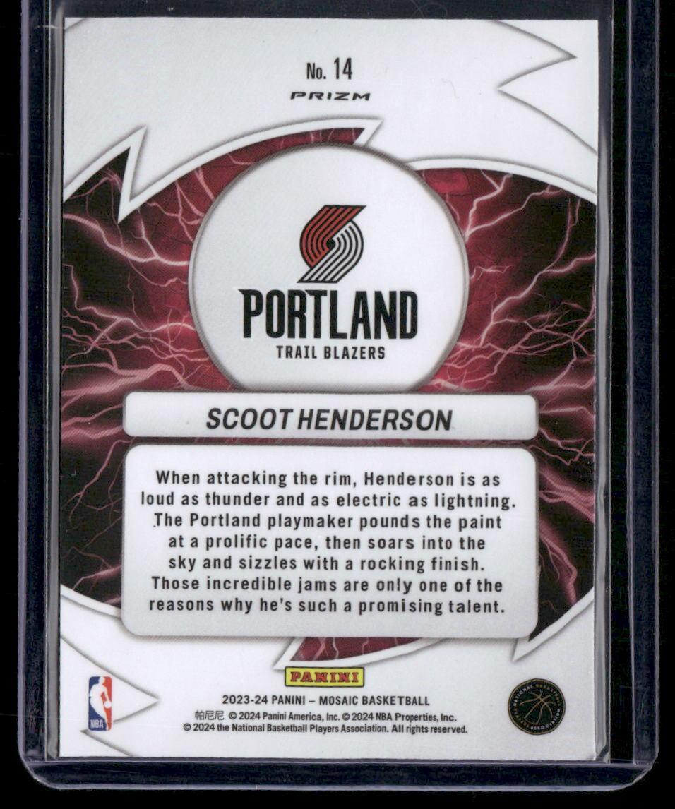 2023-24 Panini Mosaic #14 Scoot Henderson Thunder Road Mosaic
