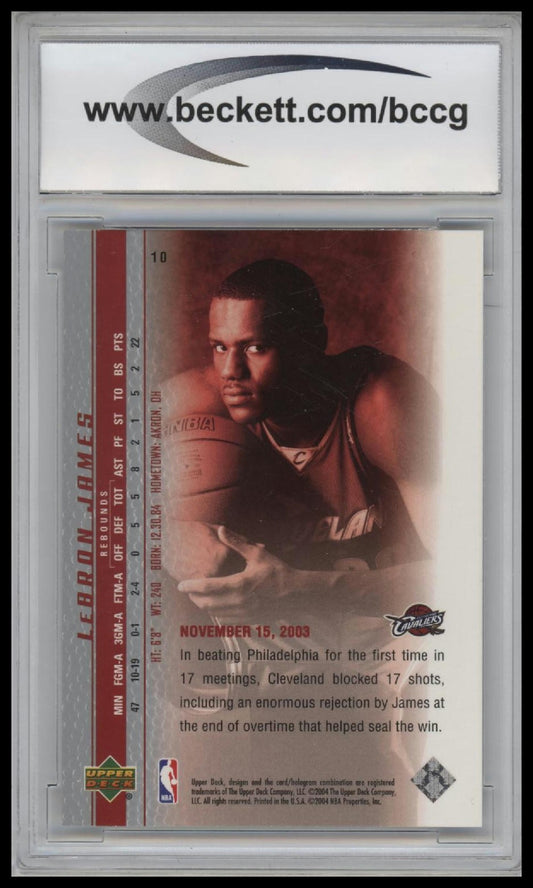 2003-04 Upper Deck Phenomenal Beginning LeBron James #10 BCCG 10.0