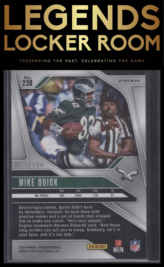 2024 Panini Prizm #238 Mike Quick Hyper #/180