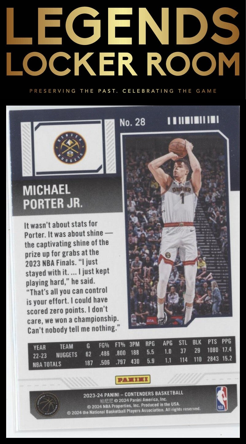 2023-24 Panini Contenders #28 Michael Porter Jr. Season Ticket Retail