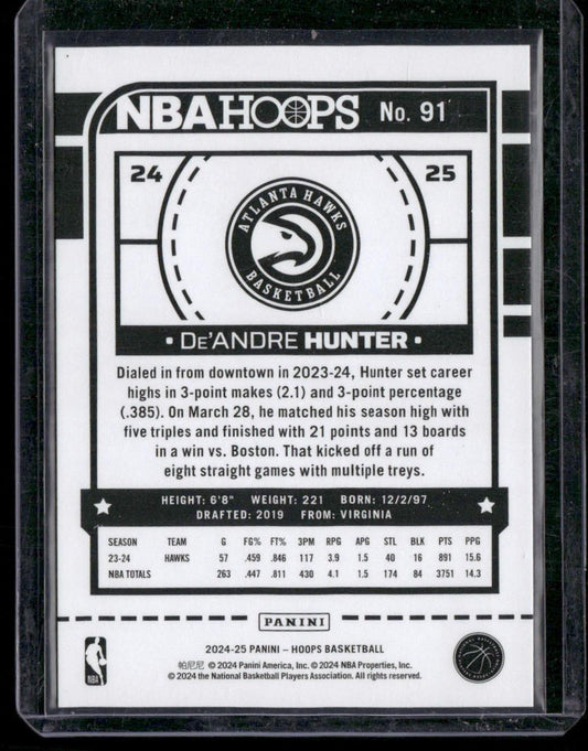 2024-25 Hoops #91 De'Andre Hunter Green #/99