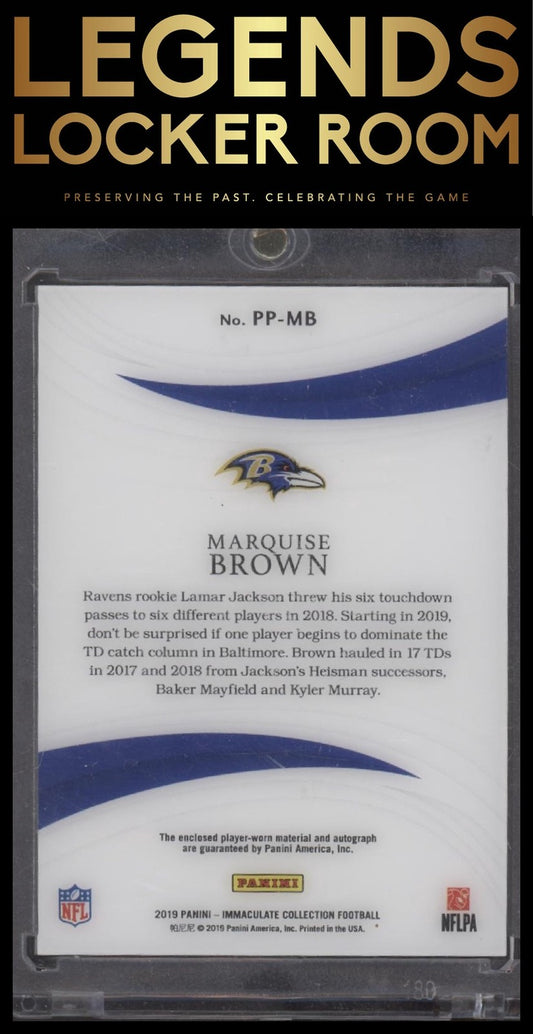 2019 Panini Immaculate Collection Marquise Brown Premium Patch Rookie Auto /99