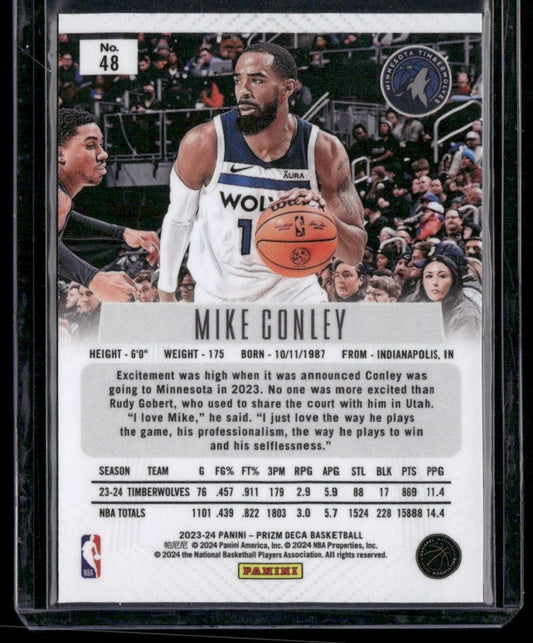 2023-24 Panini Prizm Deca #48 Mike Conley