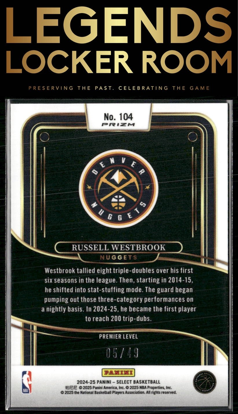 2024-25 Panini Select #104 Russell Westbrook Bronze Checker Prizm #/49