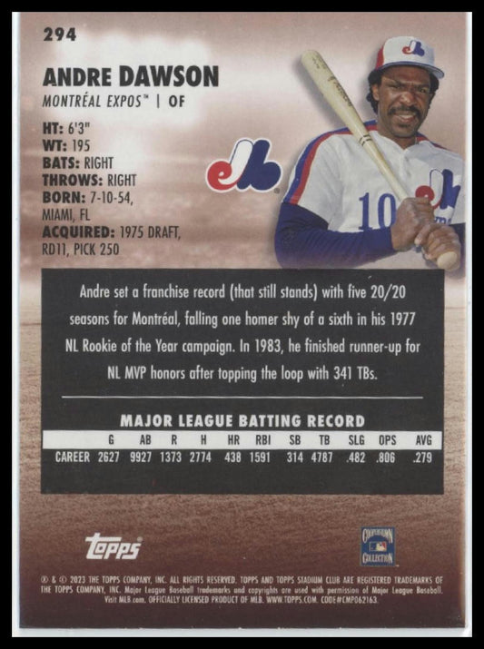 2023 Stadium Club #294 Andre Dawson