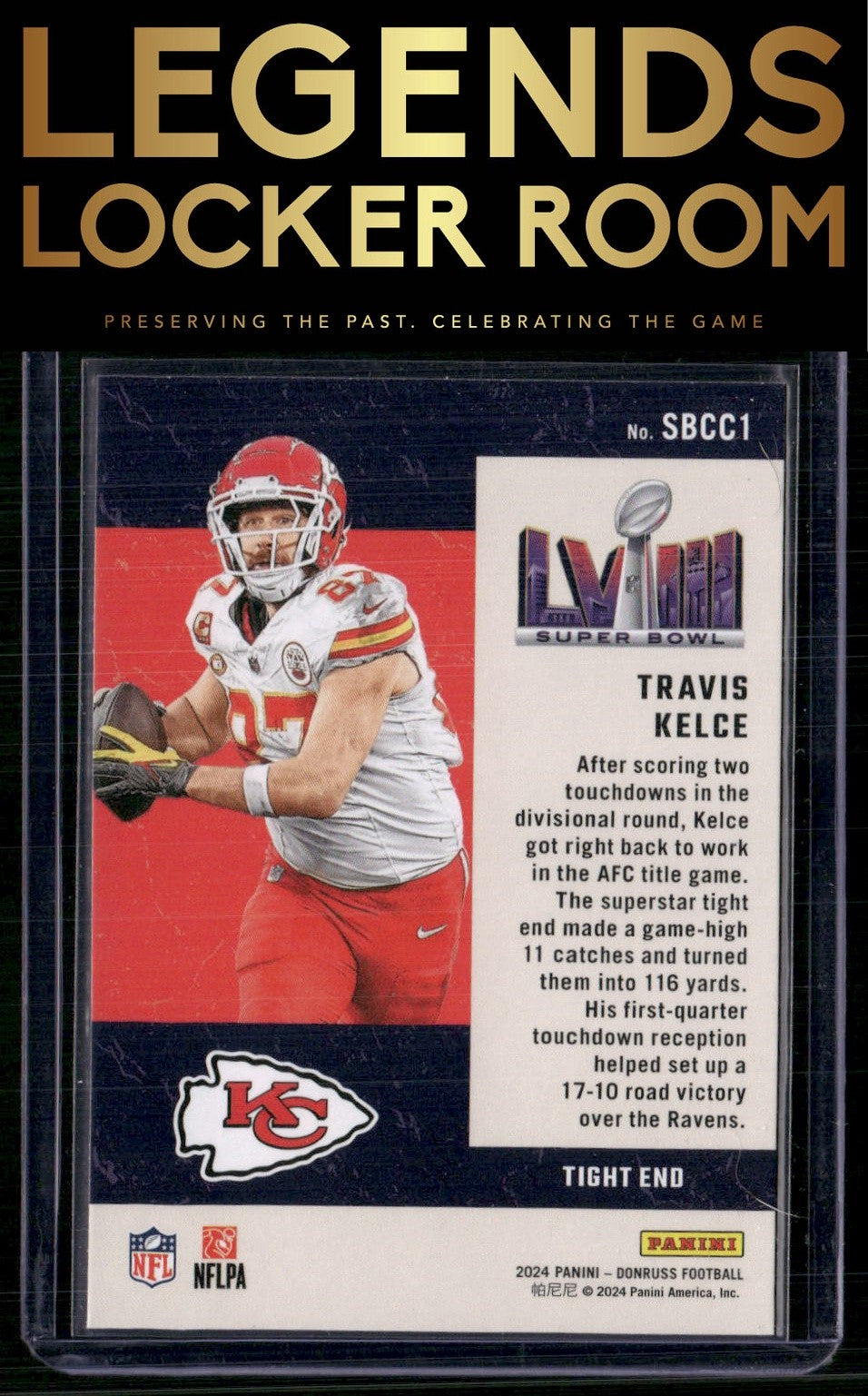2024 Donruss #SBCC1 Travis Kelce Road to the Super Bowl Conference Championship