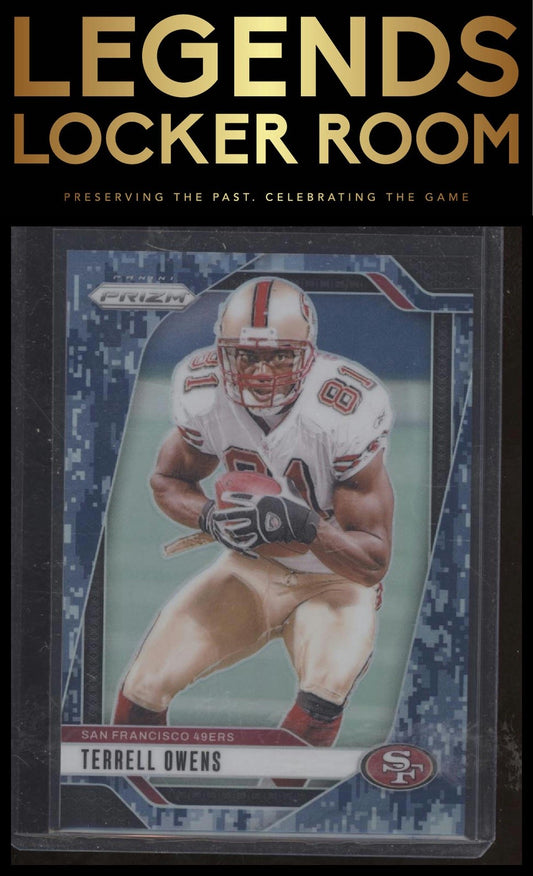 2024 Panini Prizm #257 Terrell Owens Navy Camo #/25