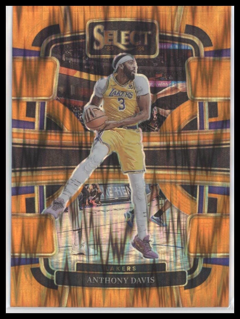 2023-24 Panini Select #20 Anthony Davis Orange Flash Prizms