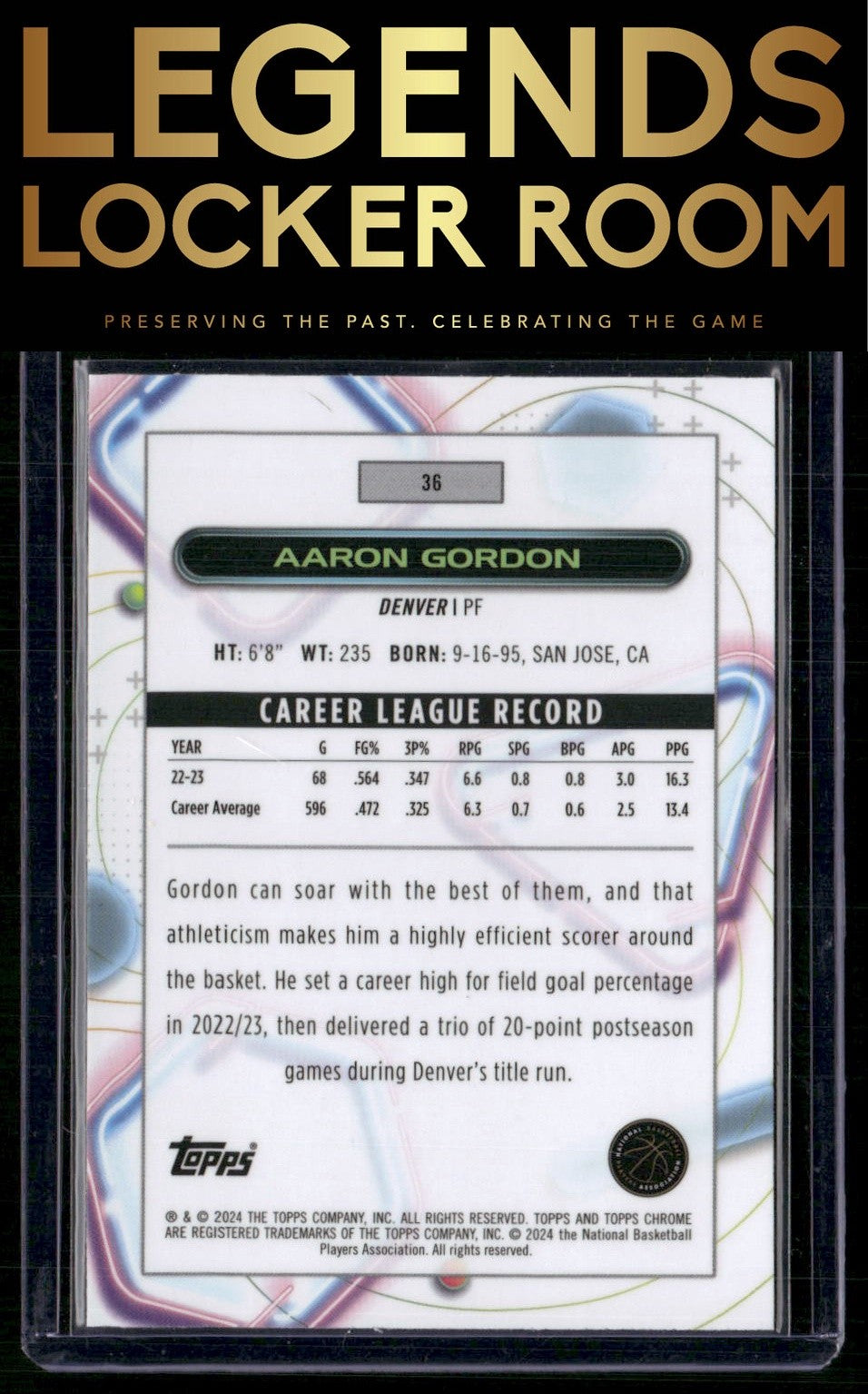 2023-24 Topps Chrome Cosmic #36 Aaron Gordon