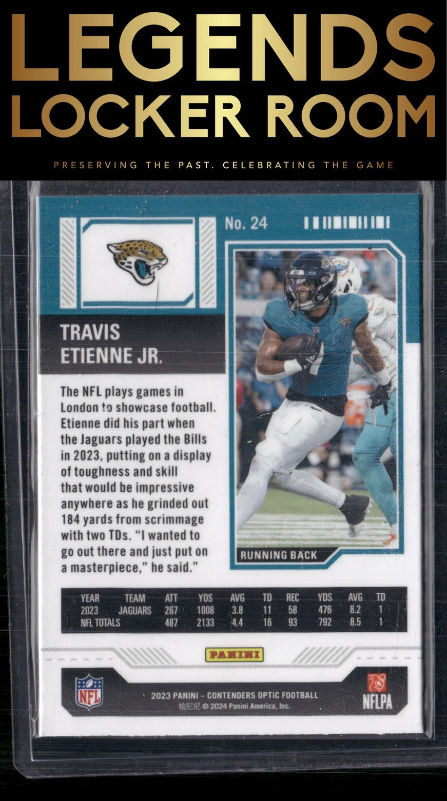 2023 Panini Contenders Optic #24 Travis Etienne Jr.