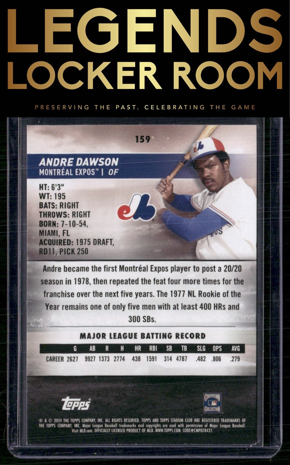 2024 Stadium Club #159 Andre Dawson