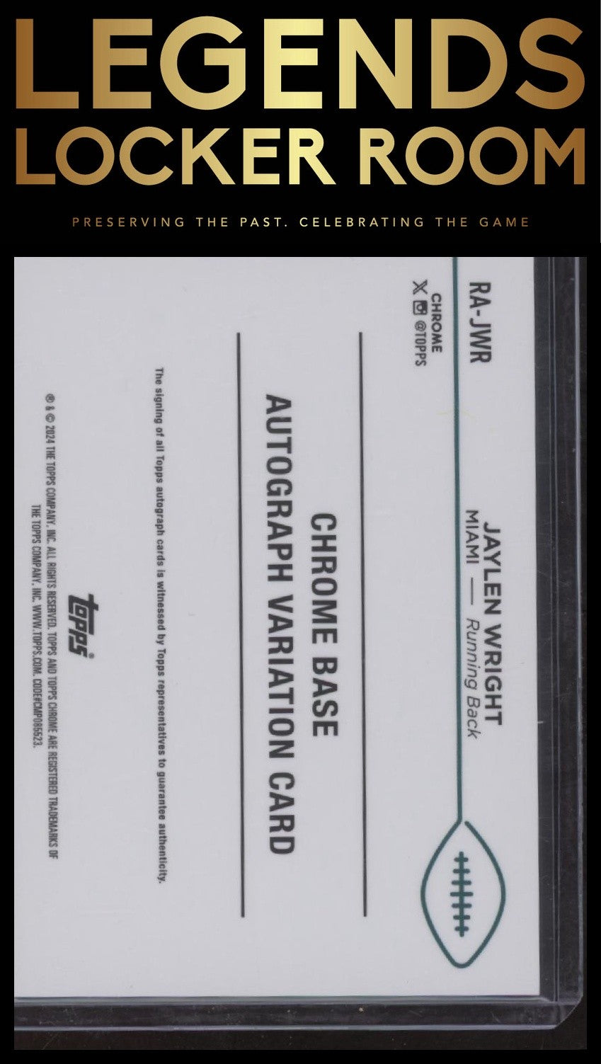 2024 Topps Chrome Jaylen Wright Rookie Auto Aqua Sonar Refractor /199