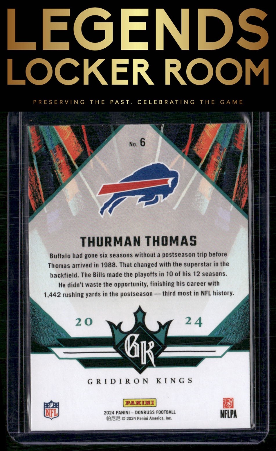 2024 Donruss #6 Thurman Thomas All-Time Gridiron Kings