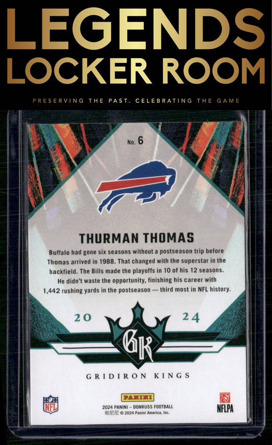 2024 Donruss #6 Thurman Thomas All-Time Gridiron Kings