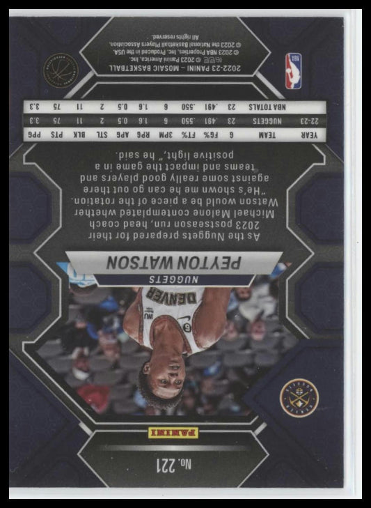 2022-23 Panini Mosaic #221 Peyton Watson