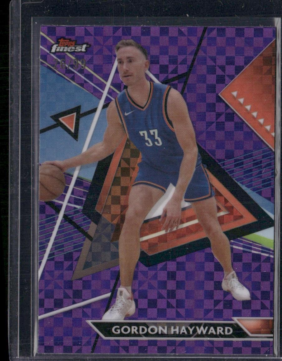 2023-24 Finest #107 Gordon Hayward Purple Checkerboard Refractors #/99