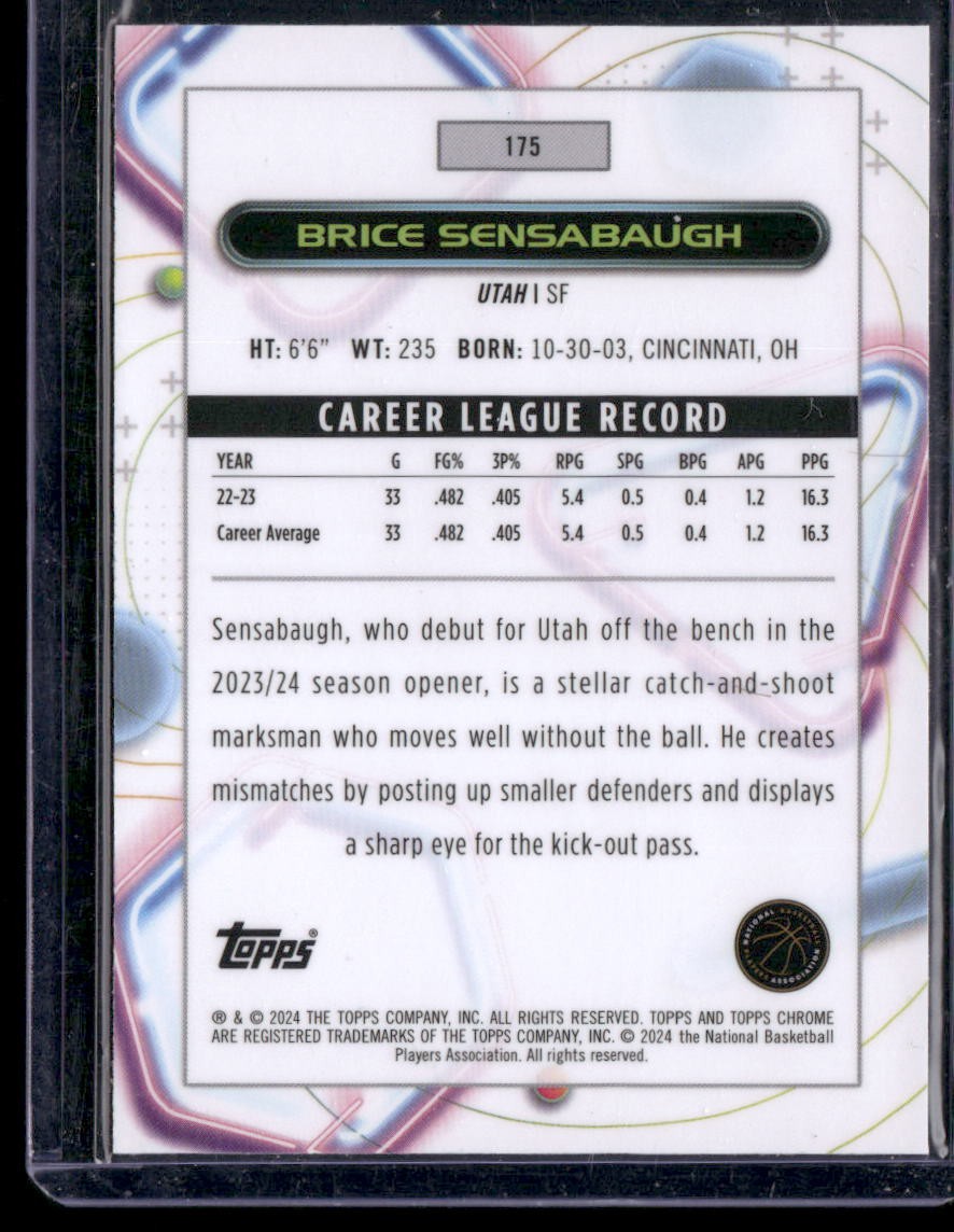 2023-24 Topps Chrome Cosmic #175 Brice Sensabaugh