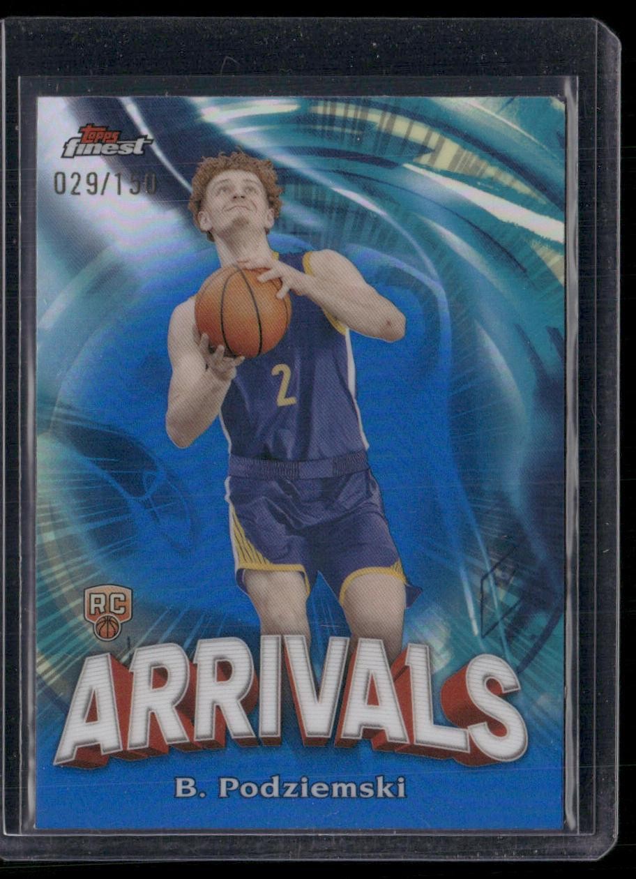 2023-24 Finest #A-20 Brandin Podziemski Arrivals Blue Refractors #/150