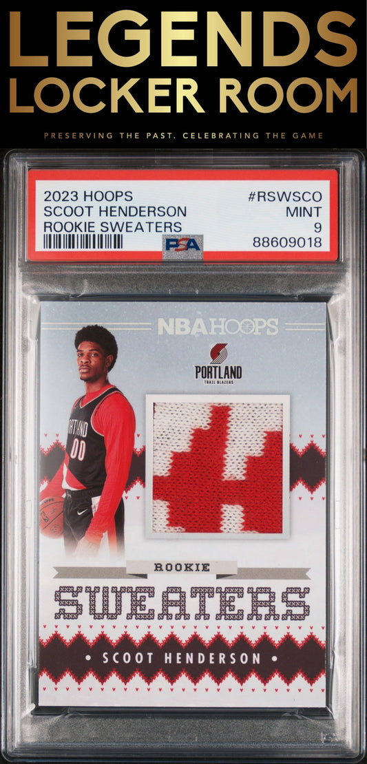2023 Panini NBA Hoops Rookie Sweaters #RSWSCO Scoot Henderson PSA 9