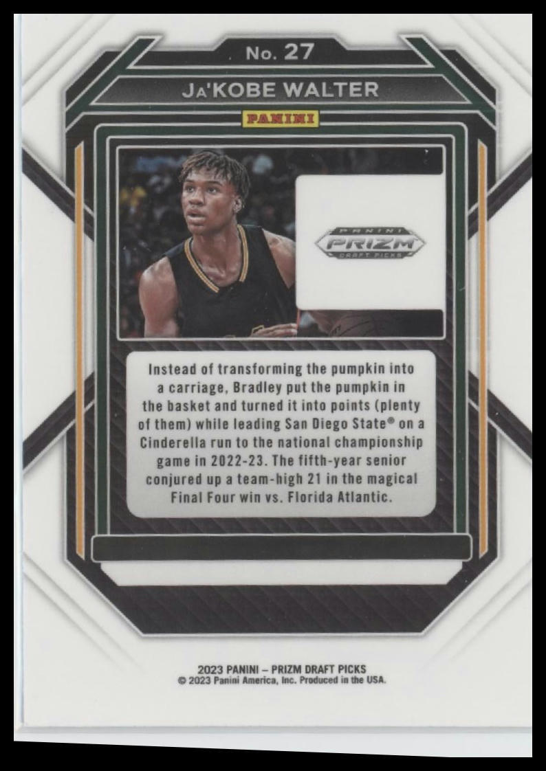 2023 Panini Prizm Draft Picks #27 Ja'Kobe Walter