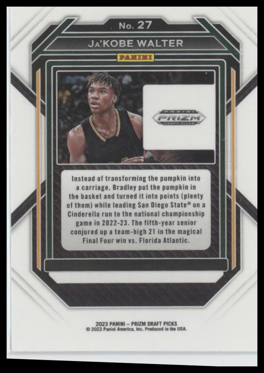2023 Panini Prizm Draft Picks #27 Ja'Kobe Walter