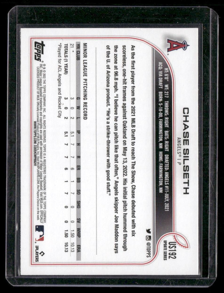 2022 Topps Update #US192 Chase Silseth