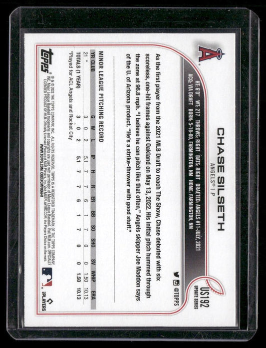2022 Topps Update #US192 Chase Silseth