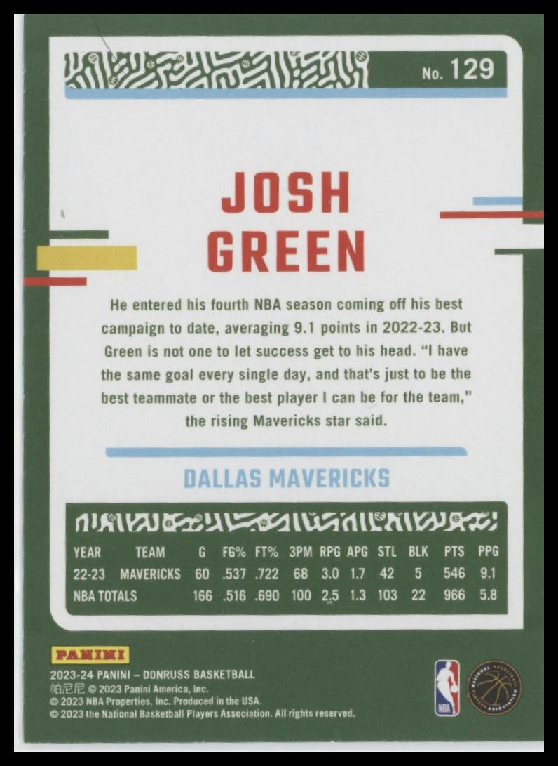 2023-24 Donruss #129 Josh Green
