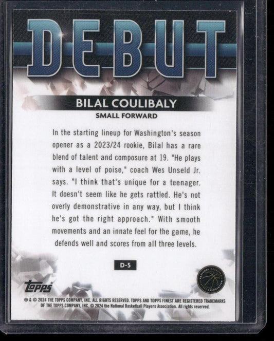 2023-24 Finest #D-5 Bilal Coulibaly Debut Blue Checkerboard Refractors #/99