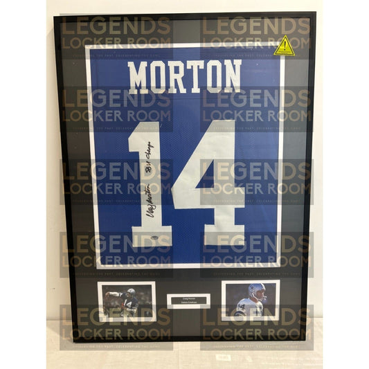 Framed Craig Morton Autographed Jersey (With Certificate of Authenticity)