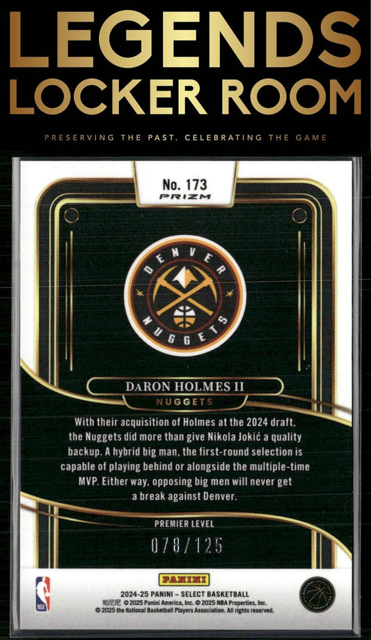 2024-25 Panini Select #173 DaRon Holmes II Green Camo Prizm #/125