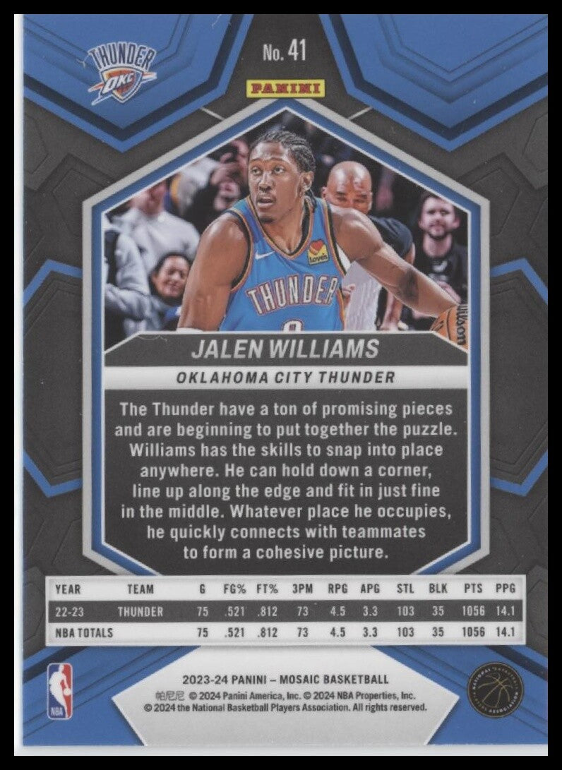 2023-24 Panini Mosaic #41 Jalen Williams