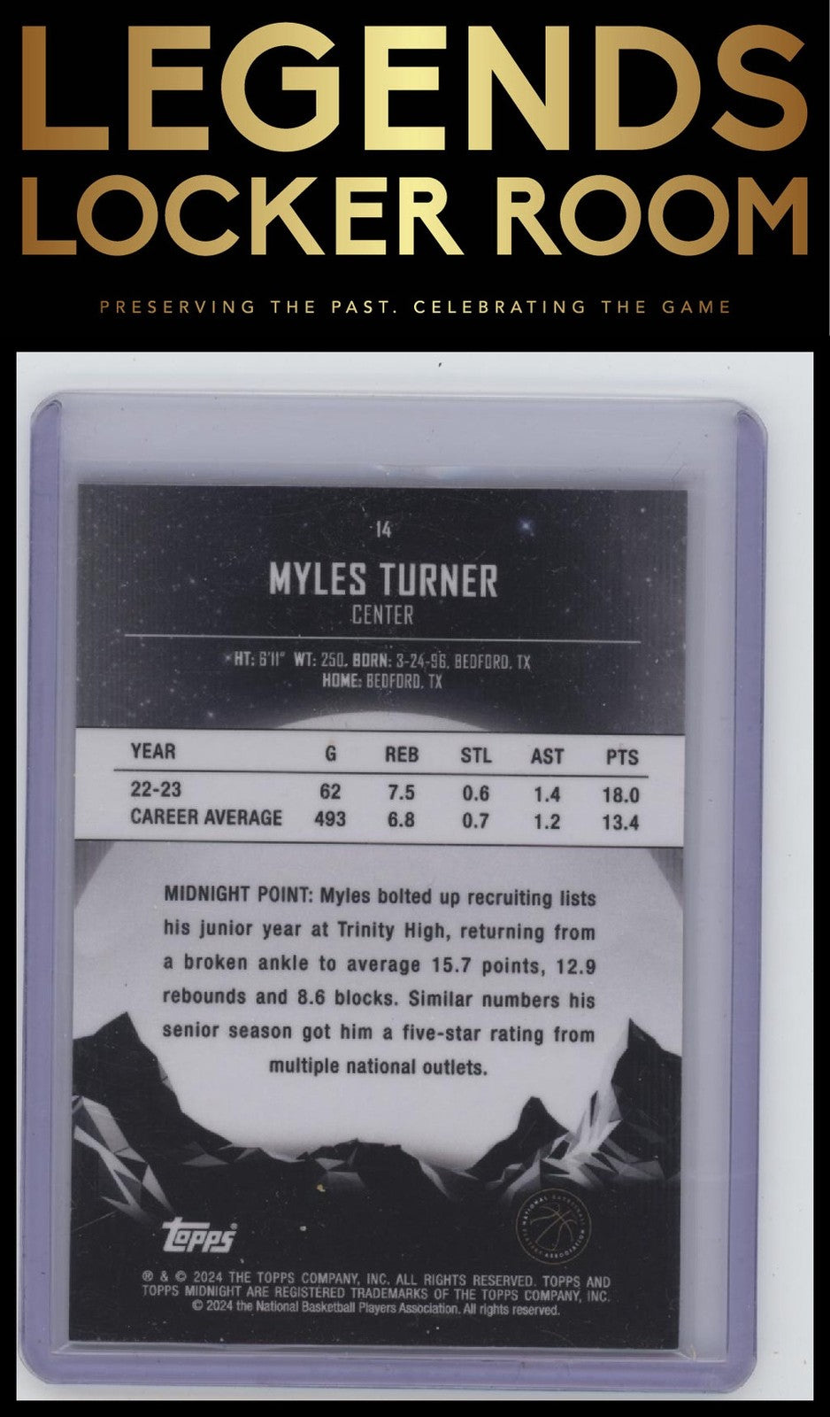 2023-24 Topps Midnight #14 Myles Turner