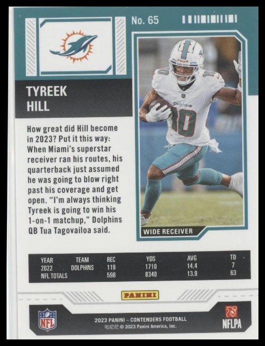 2023 Panini Contenders #65 Tyreek Hill Season Ticket Retail